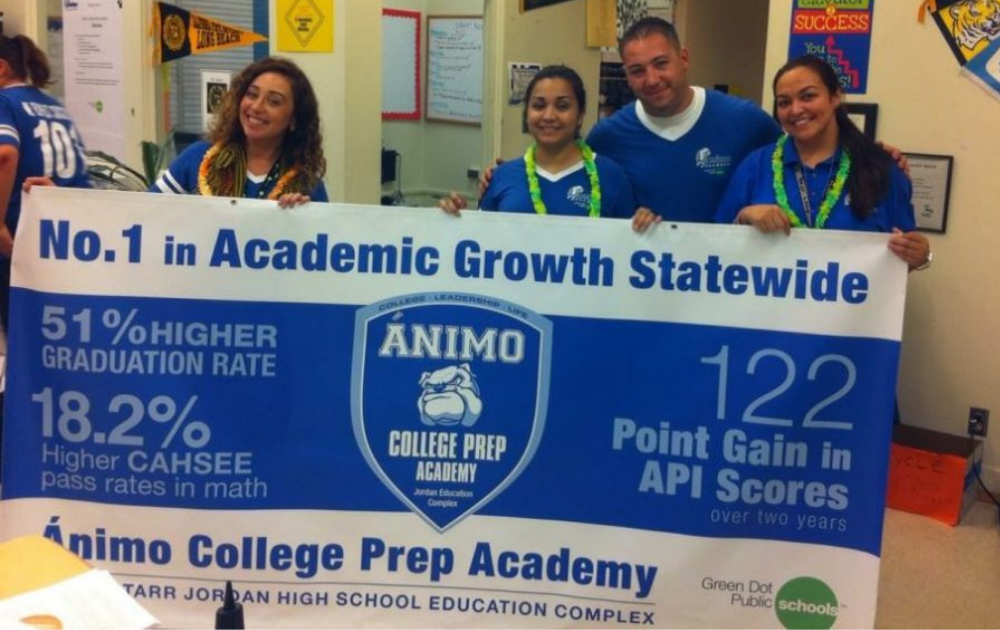 Maria Razo and team celebrating their Highest Academic Increase announcement